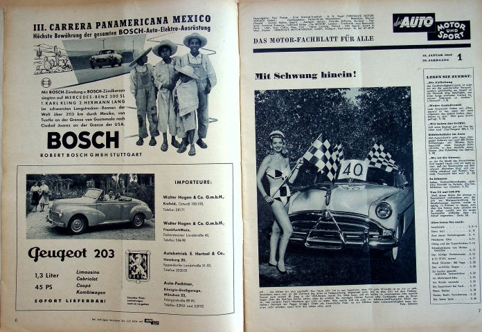 Inhaltsverzeichnis Auto Motor und Sport 01/1953