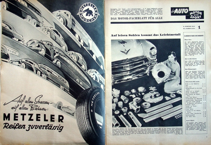 Inhaltsverzeichnis Auto Motor und Sport 01/1954