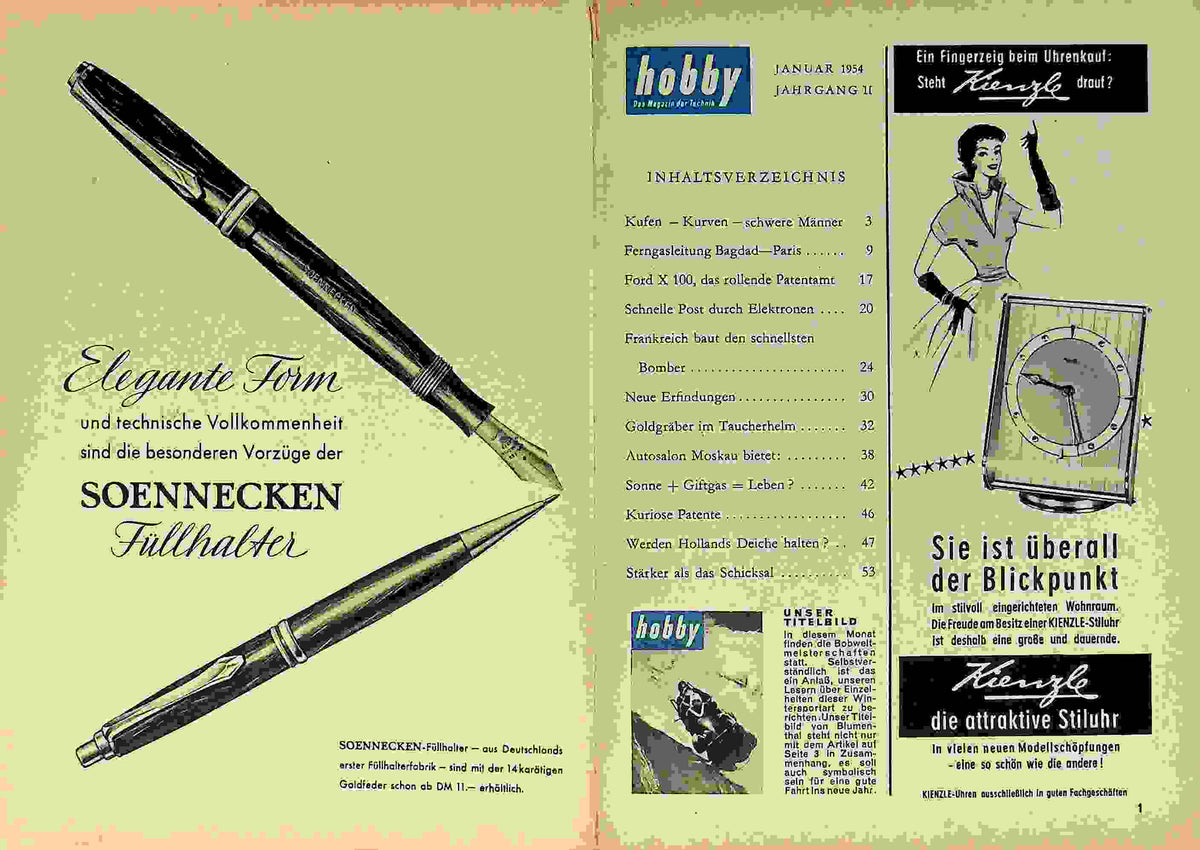Inhaltsverzeichnis Hobby 01/1954