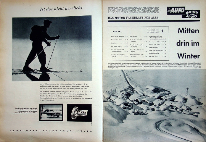 Inhaltsverzeichnis Auto Motor und Sport 01/1956