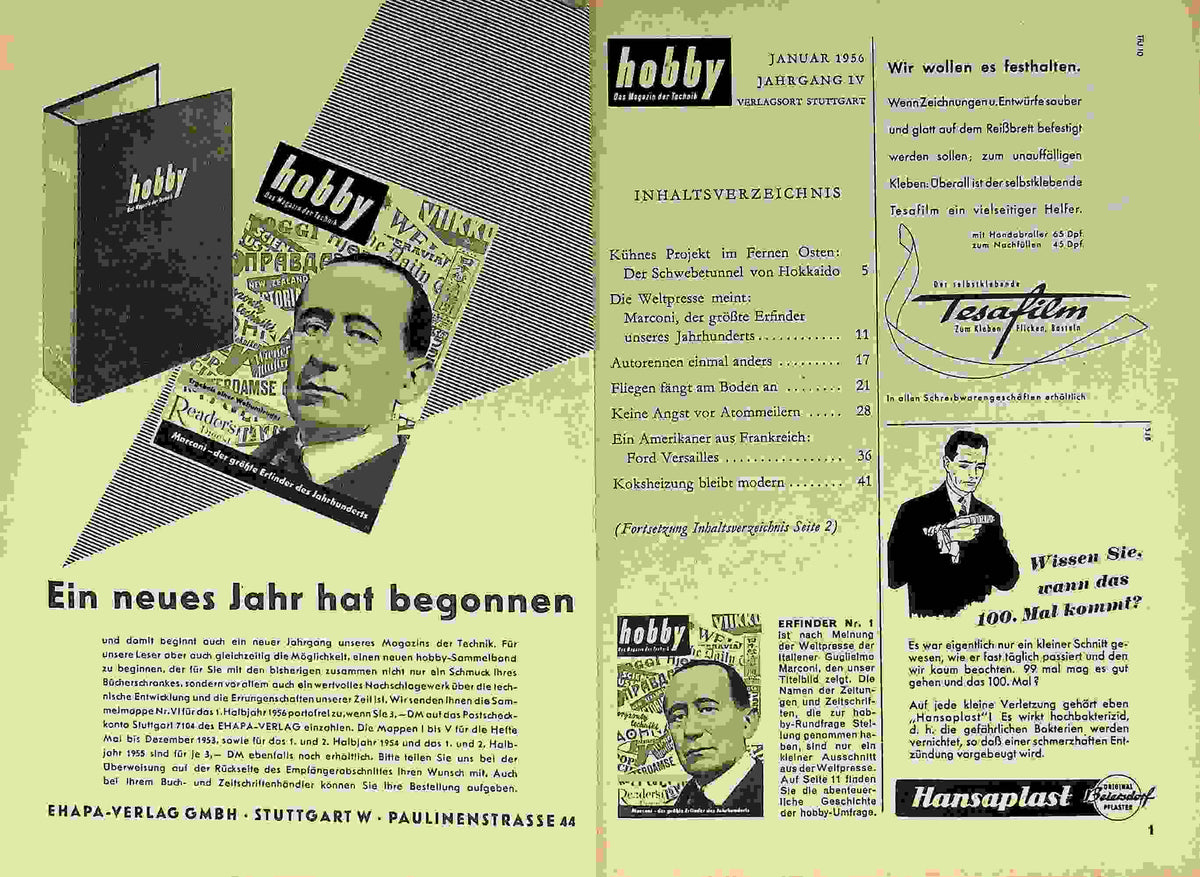Inhaltsverzeichnis Hobby 01/1956