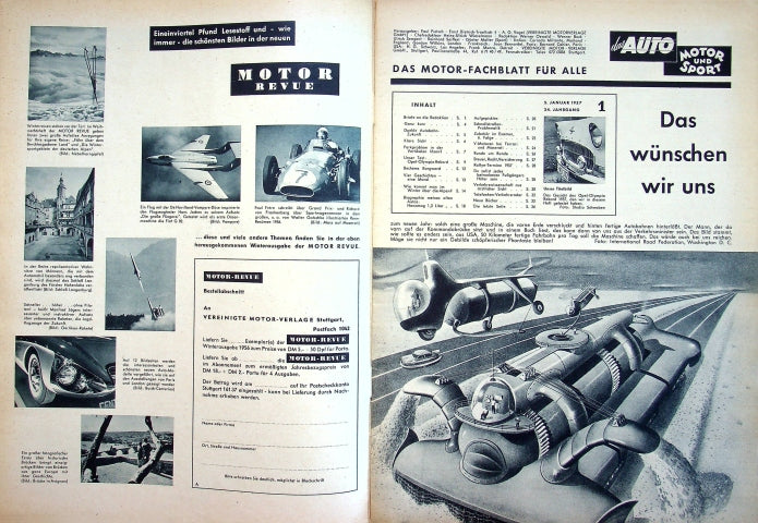 Inhaltsverzeichnis Auto Motor und Sport 01/1957
