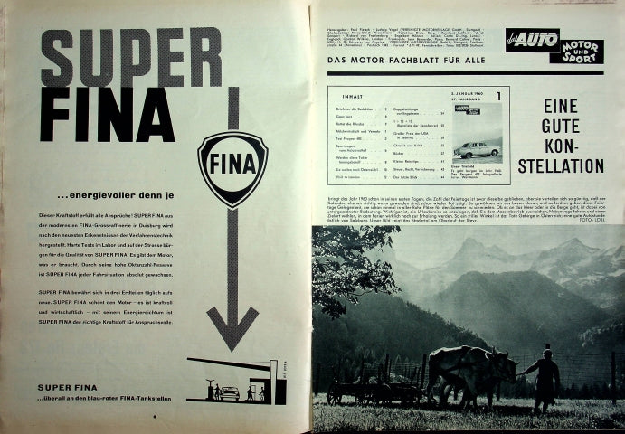 Inhaltsverzeichnis Auto Motor und Sport 01/1960