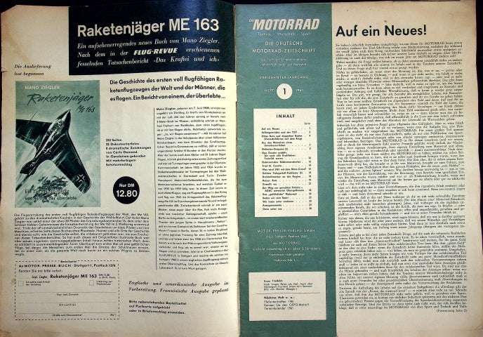 Inhaltsverzeichnis Motorrad 01/1961