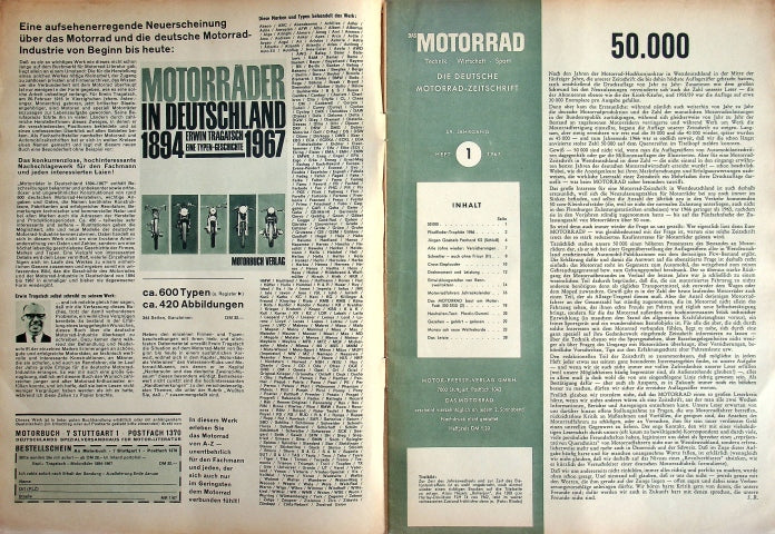 Inhaltsverzeichnis Motorrad 01/1967
