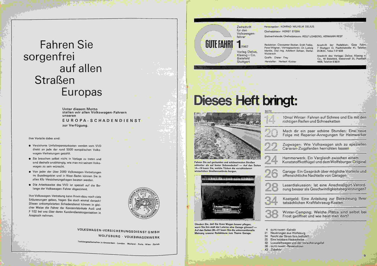Inhaltsverzeichnis Gute Fahrt 01/1967