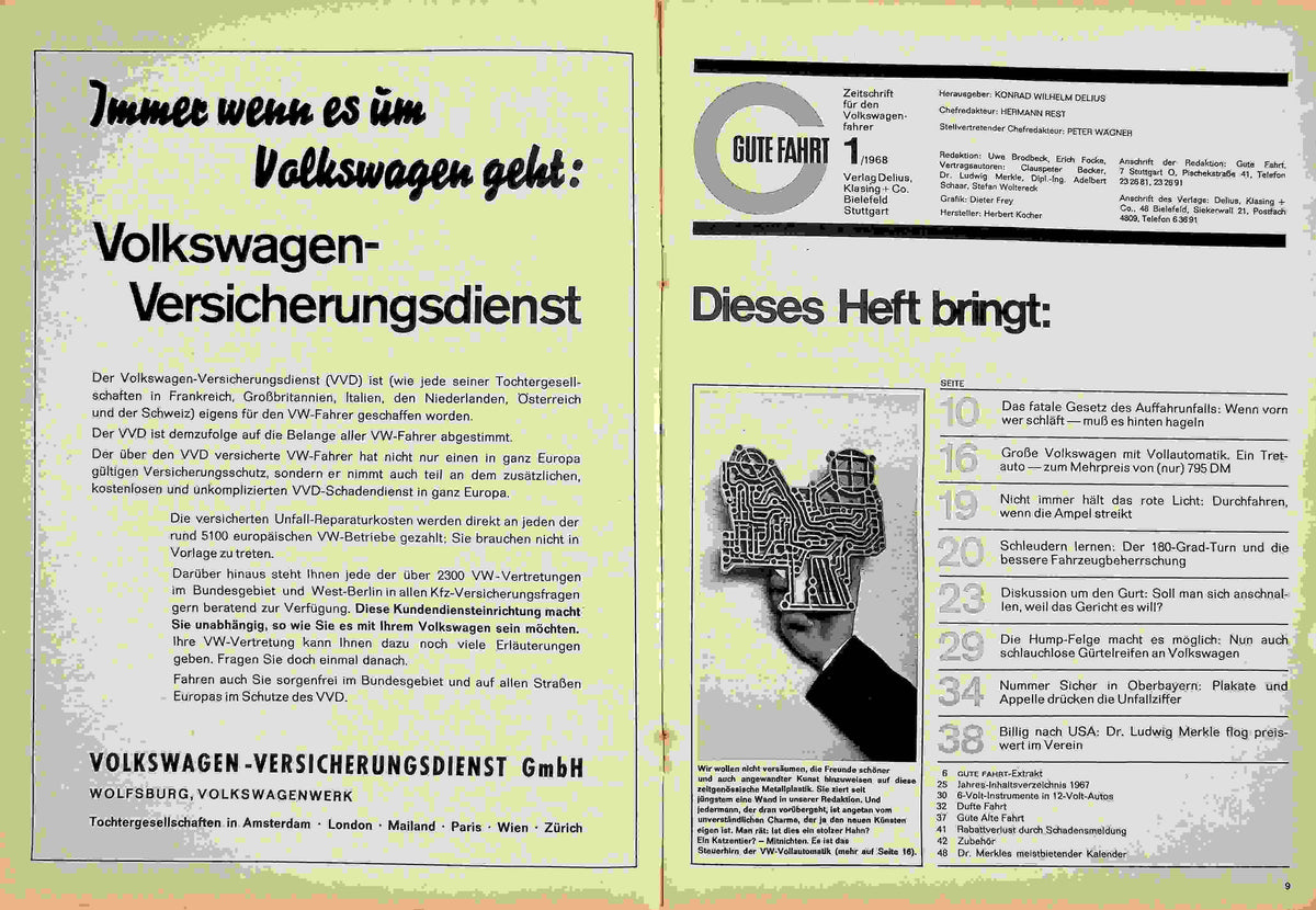 Inhaltsverzeichnis Gute Fahrt 01/1968
