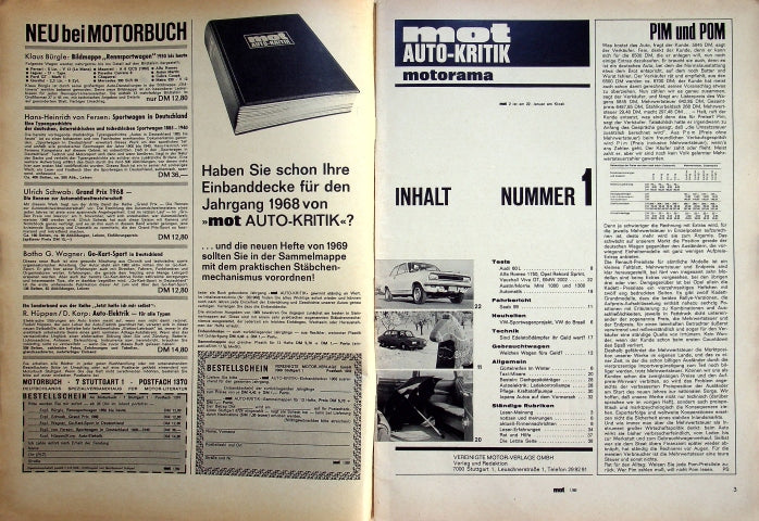 Inhaltsverzeichnis MOT 01/1969