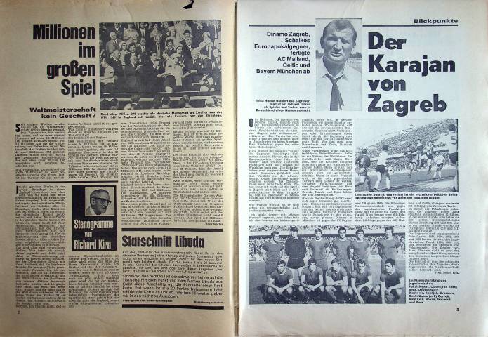 Inhaltsverzeichnis Kicker 01/1970