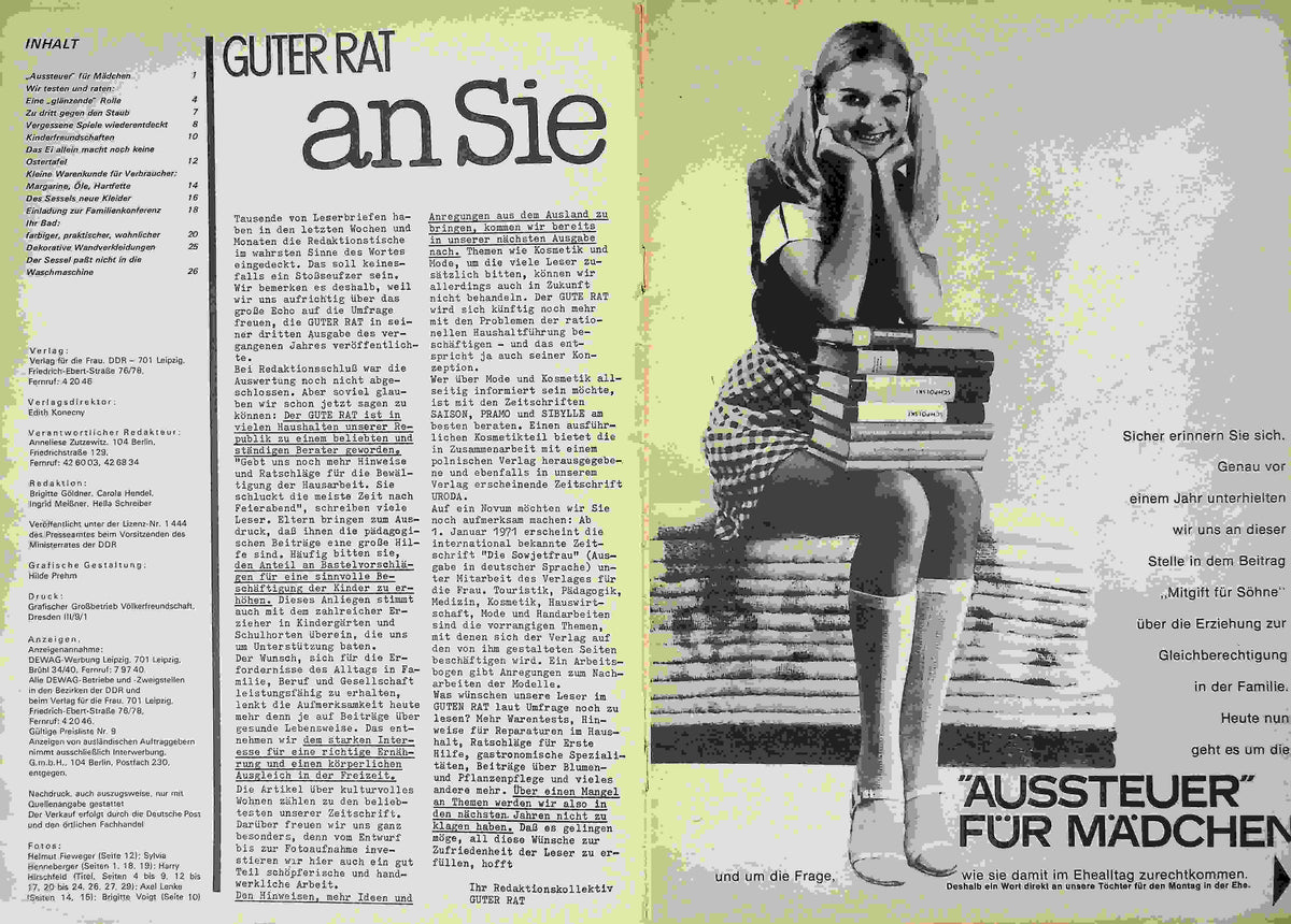 Inhaltsverzeichnis Guter Rat 01/1971