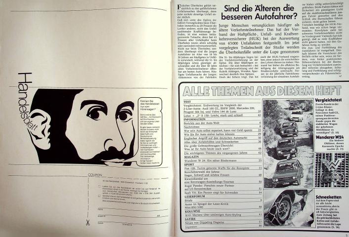 Inhaltsverzeichnis Autozeitung 01/1972