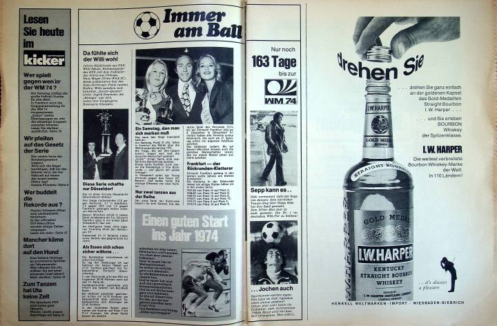 Inhaltsverzeichnis Kicker 01/1974