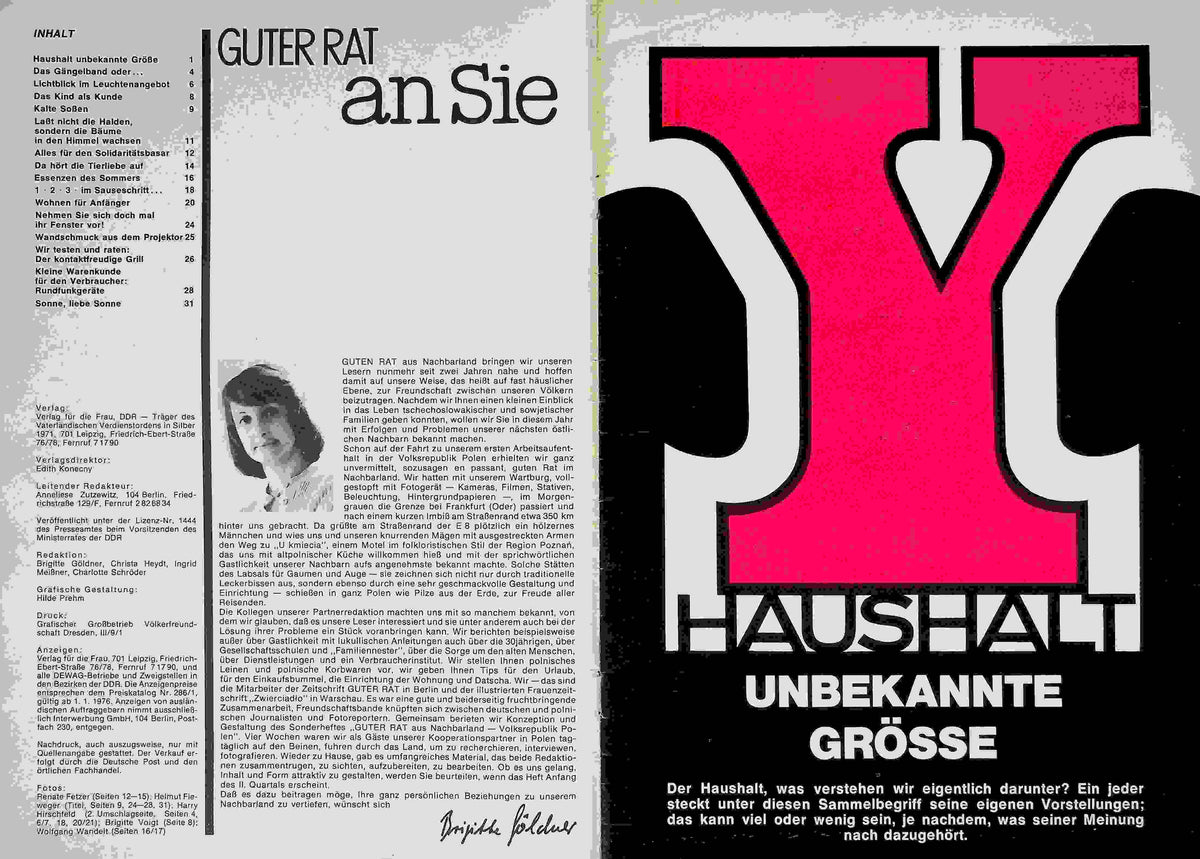 Inhaltsverzeichnis Guter Rat 01/1976