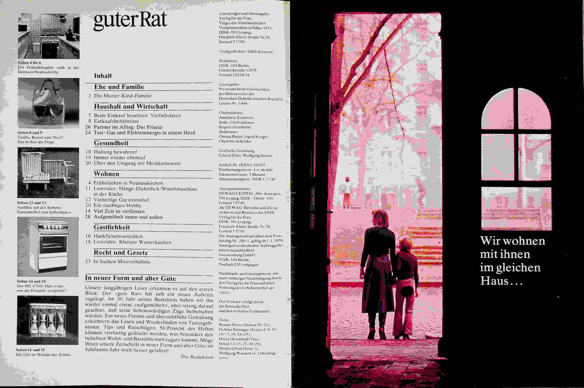 Inhaltsverzeichnis Guter Rat 01/1978
