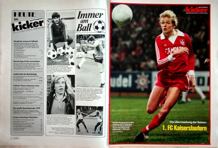 Inhaltsverzeichnis Kicker 01/1979
