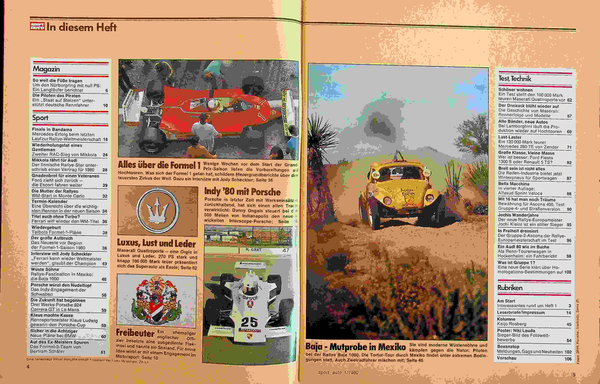 Inhaltsverzeichnis Sport Auto 01/1980