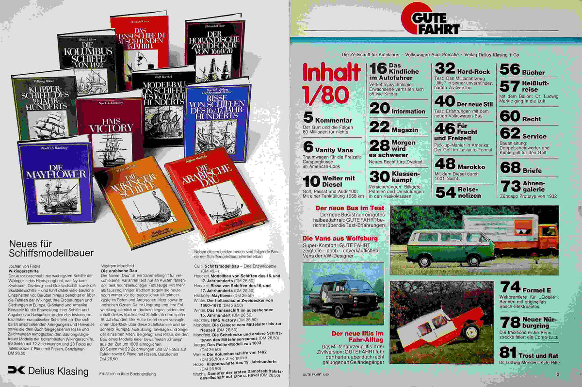 Inhaltsverzeichnis Gute Fahrt 01/1980