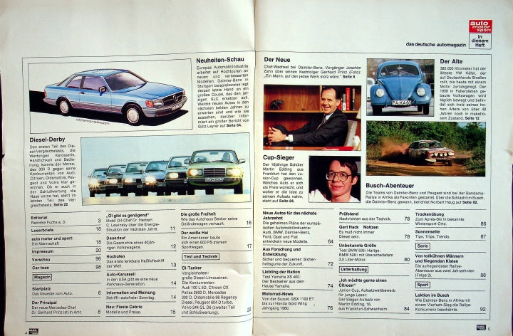Inhaltsverzeichnis Auto Motor und Sport 01/1980
