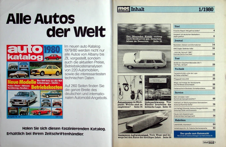 Inhaltsverzeichnis MOT 01/1980