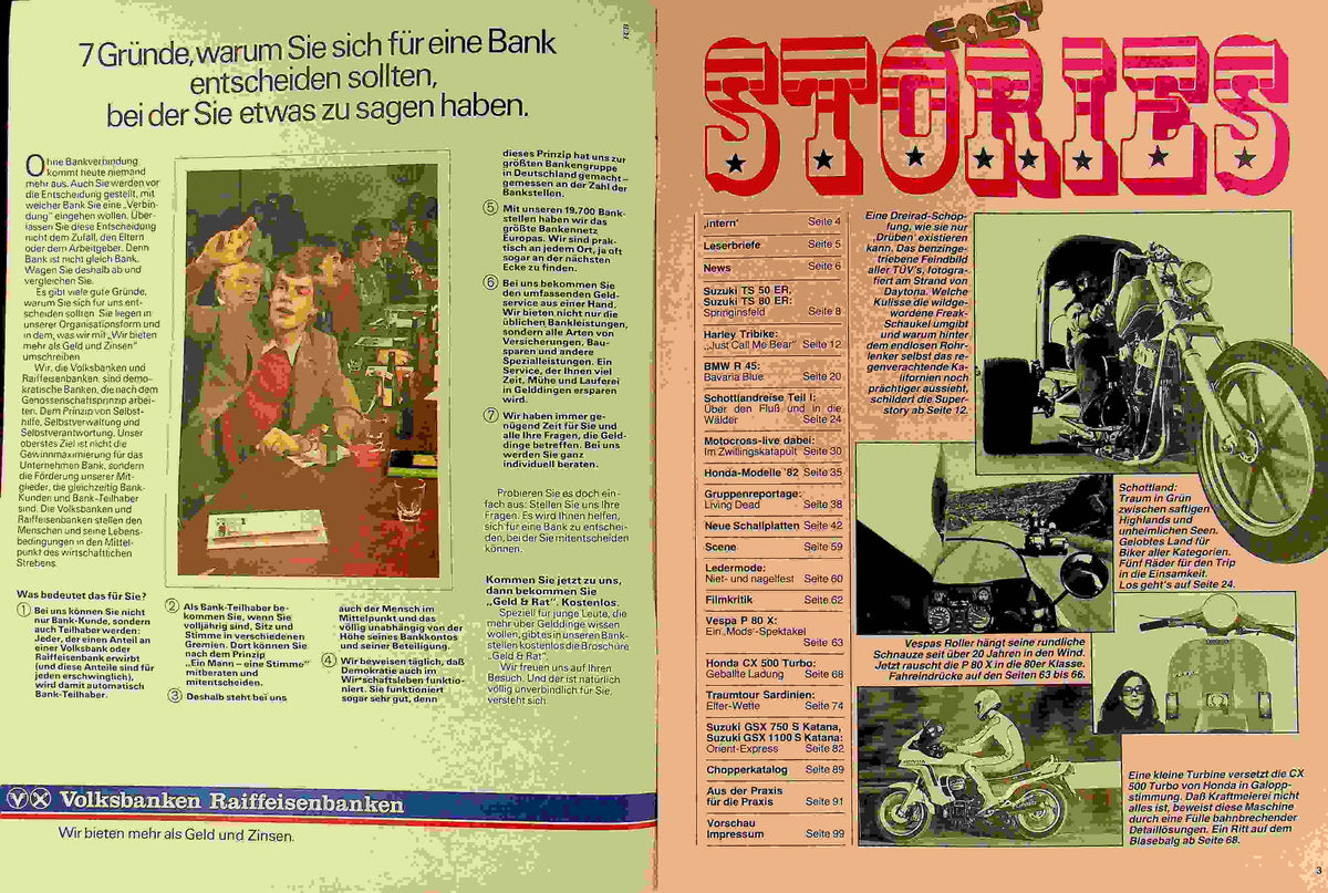 Inhaltsverzeichnis Easy Rider 01/1982