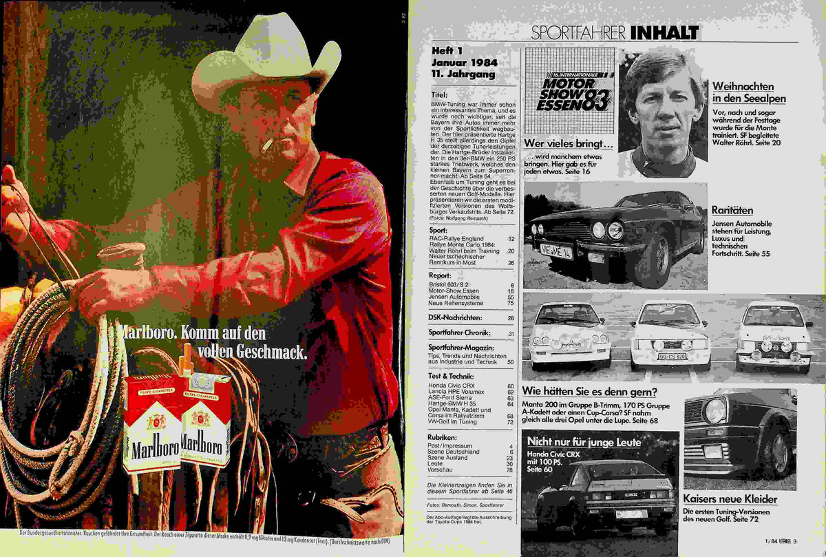 Inhaltsverzeichnis Sport Fahrer 01/1984