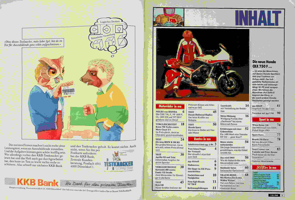 Inhaltsverzeichnis MO Magazin 01/1984