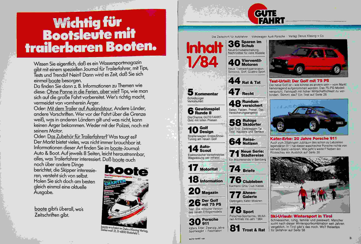 Inhaltsverzeichnis Gute Fahrt 01/1984