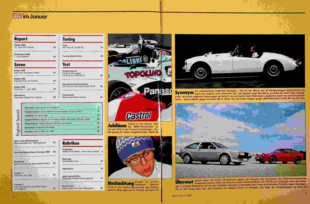 Inhaltsverzeichnis Sport Auto 01/1984