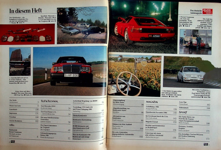 Inhaltsverzeichnis Auto Motor und Sport 01/1985