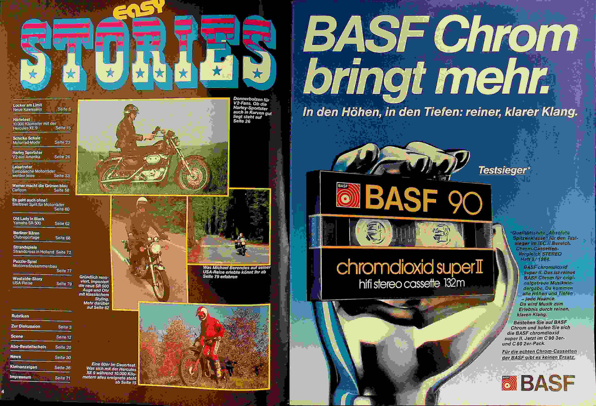 Inhaltsverzeichnis Easy Rider 01/1985