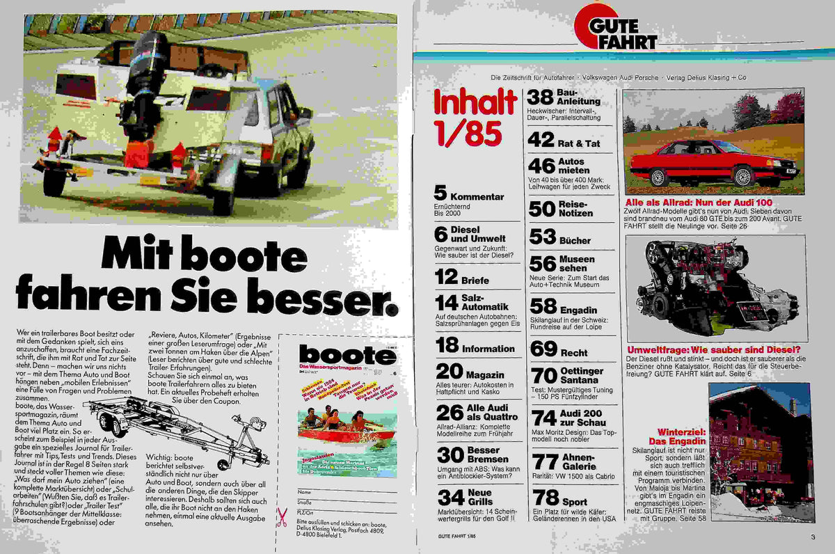 Inhaltsverzeichnis Gute Fahrt 01/1985