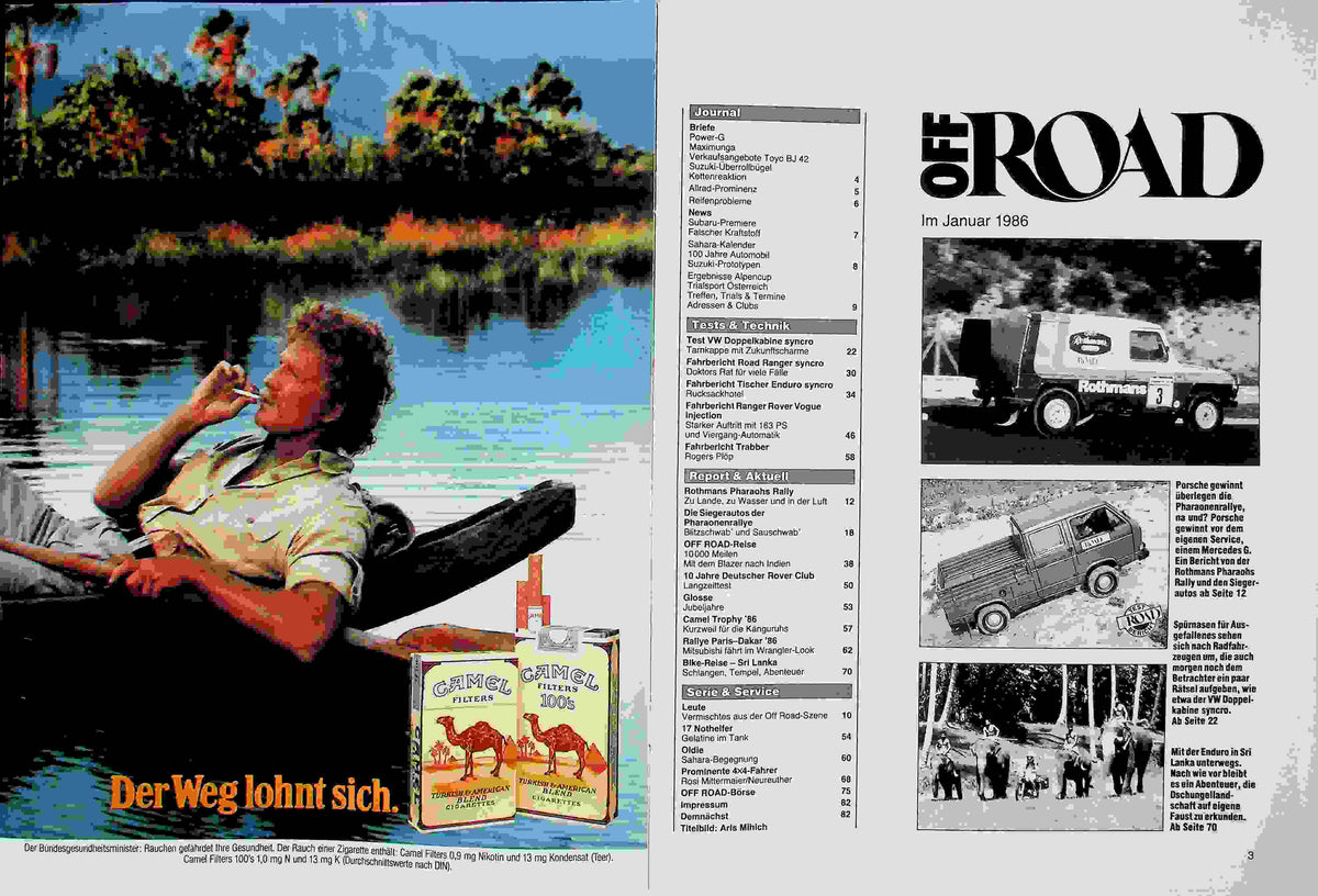 Inhaltsverzeichnis Offroad 01/1986
