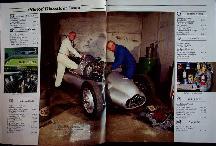Inhaltsverzeichnis Motor Klassik 01/1986