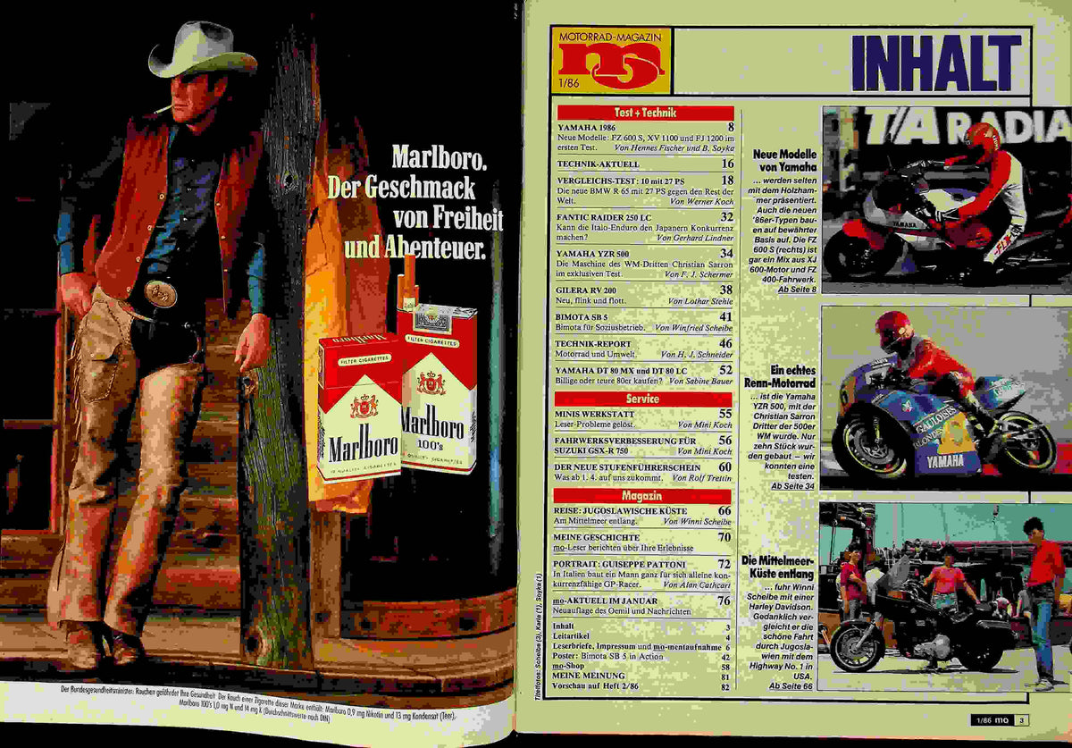 Inhaltsverzeichnis MO Magazin 01/1986
