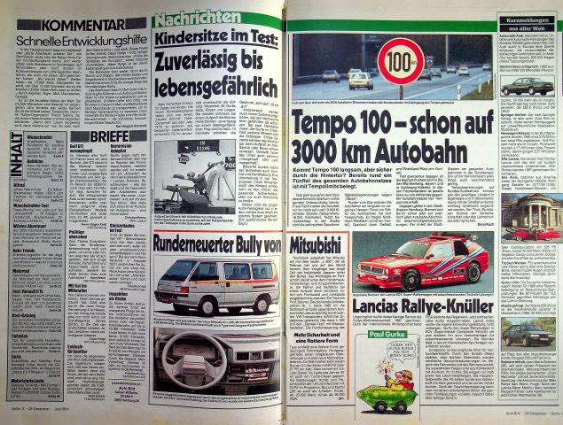 Inhaltsverzeichnis Auto Bild 01/1986