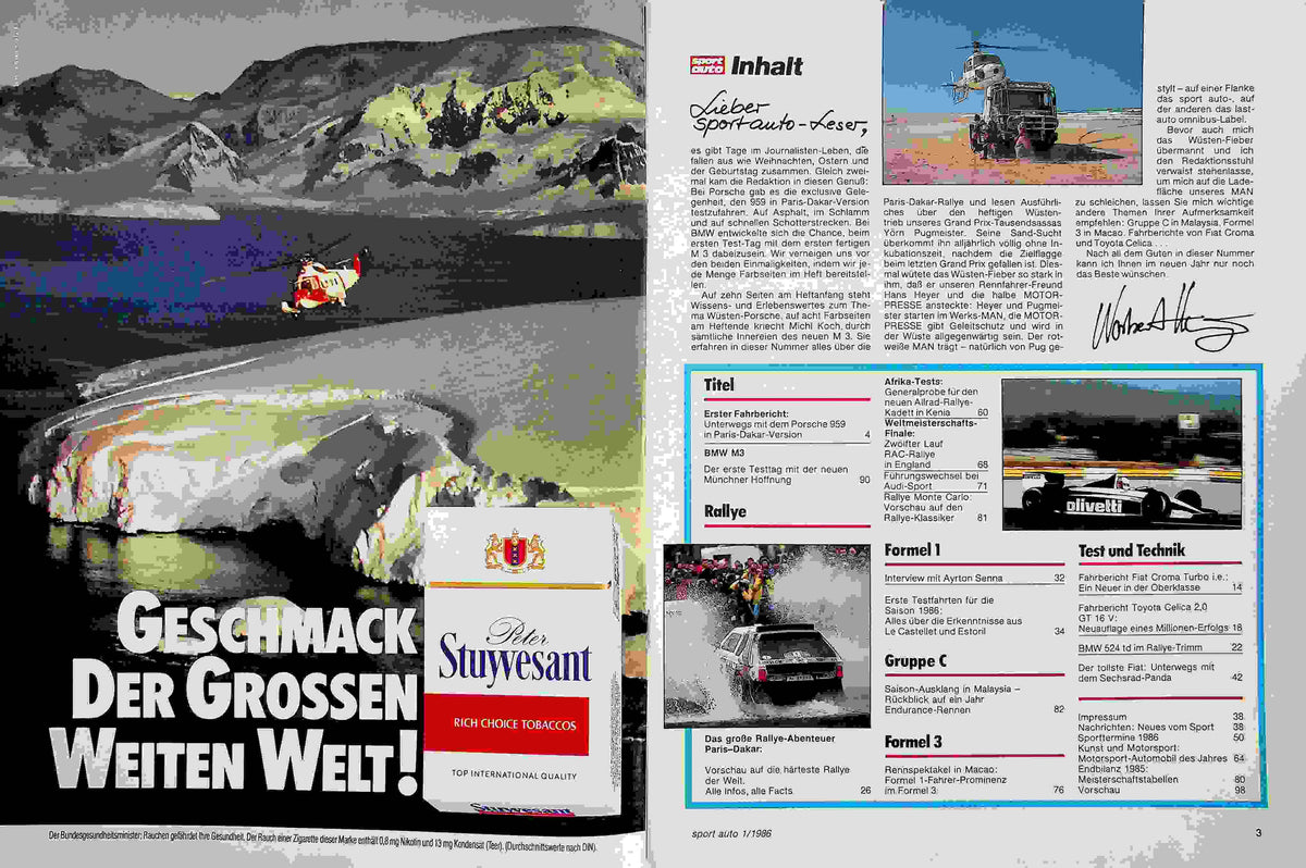 Inhaltsverzeichnis Sport Auto 01/1986