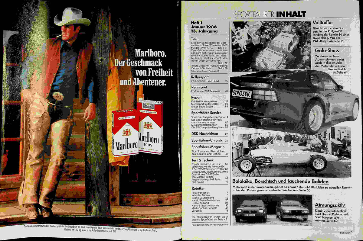 Inhaltsverzeichnis Sport Fahrer 01/1986