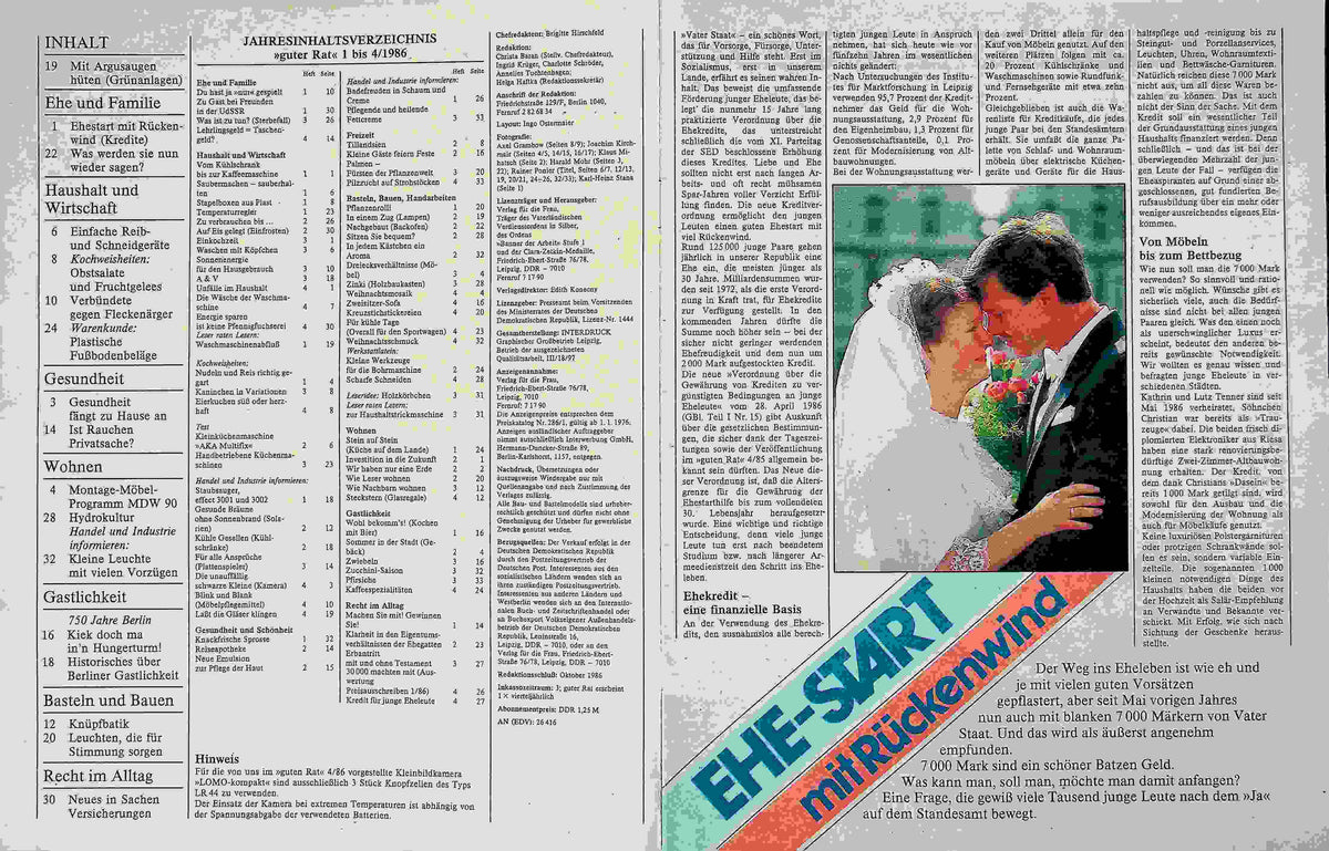 Inhaltsverzeichnis Guter Rat 01/1987