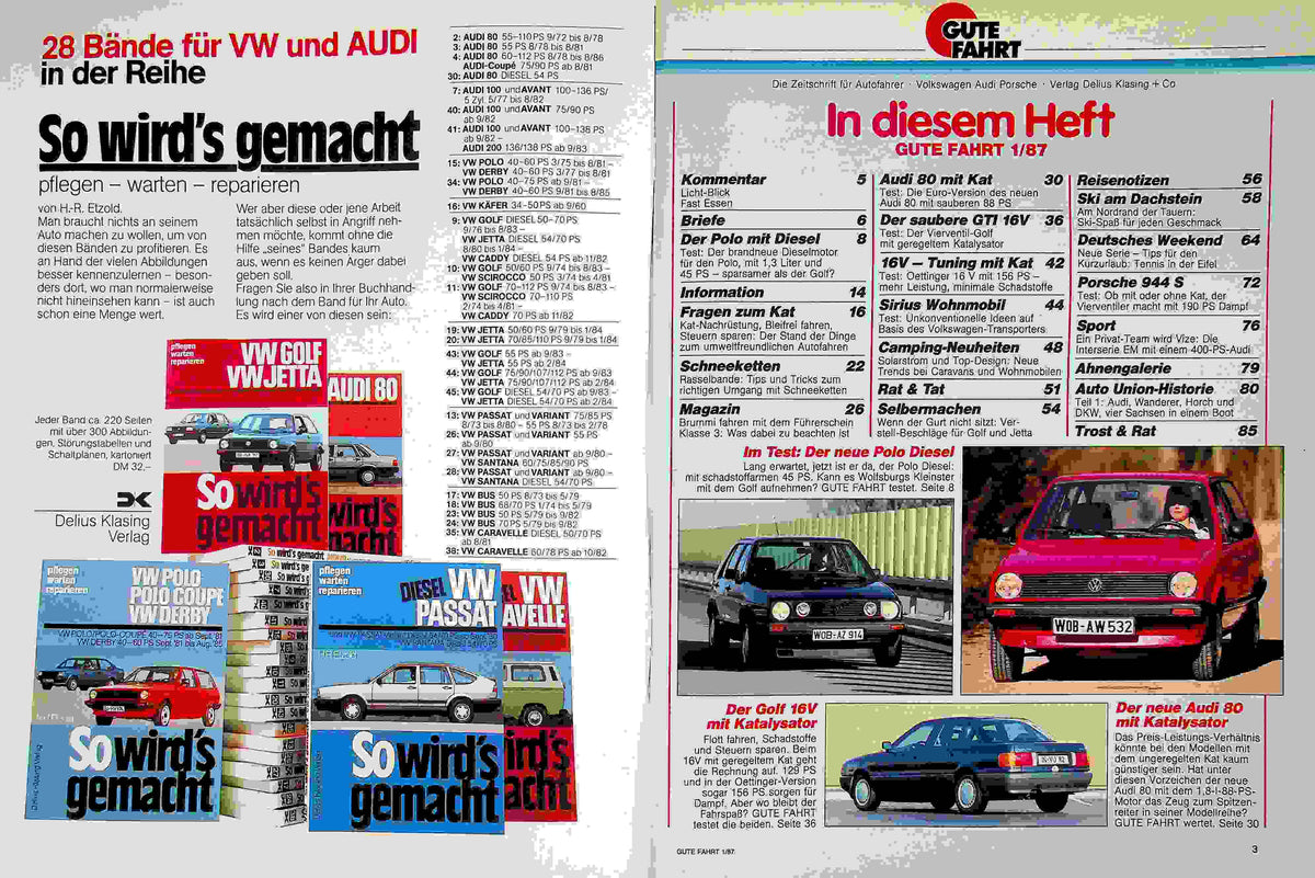 Inhaltsverzeichnis Gute Fahrt 01/1987