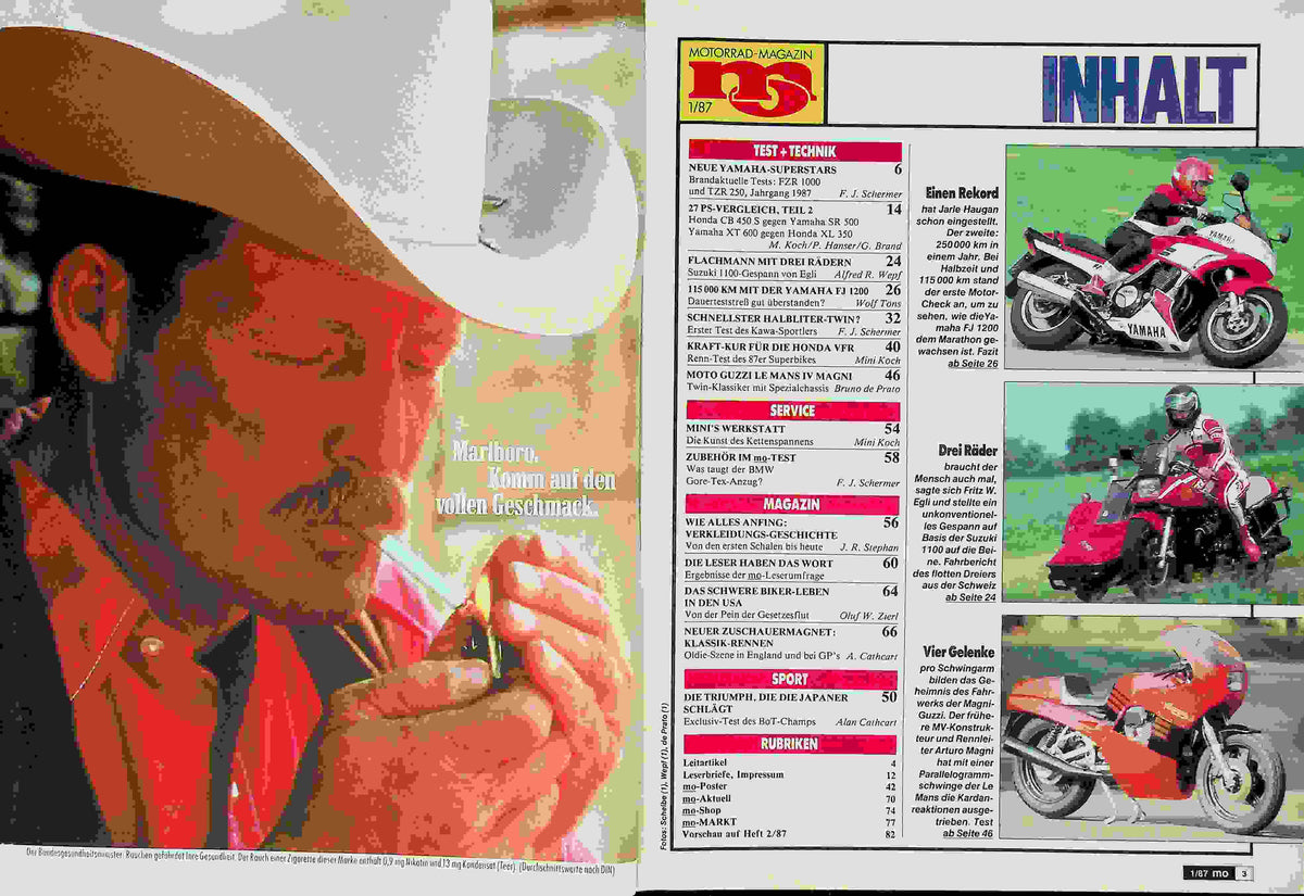 Inhaltsverzeichnis MO Magazin 01/1987