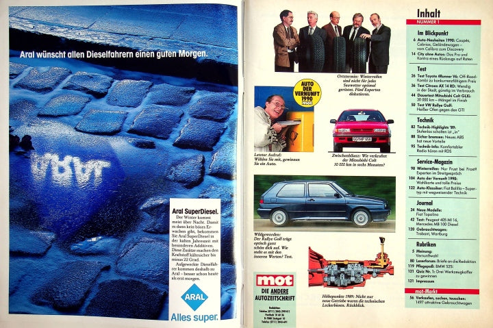 Inhaltsverzeichnis MOT 01/1989