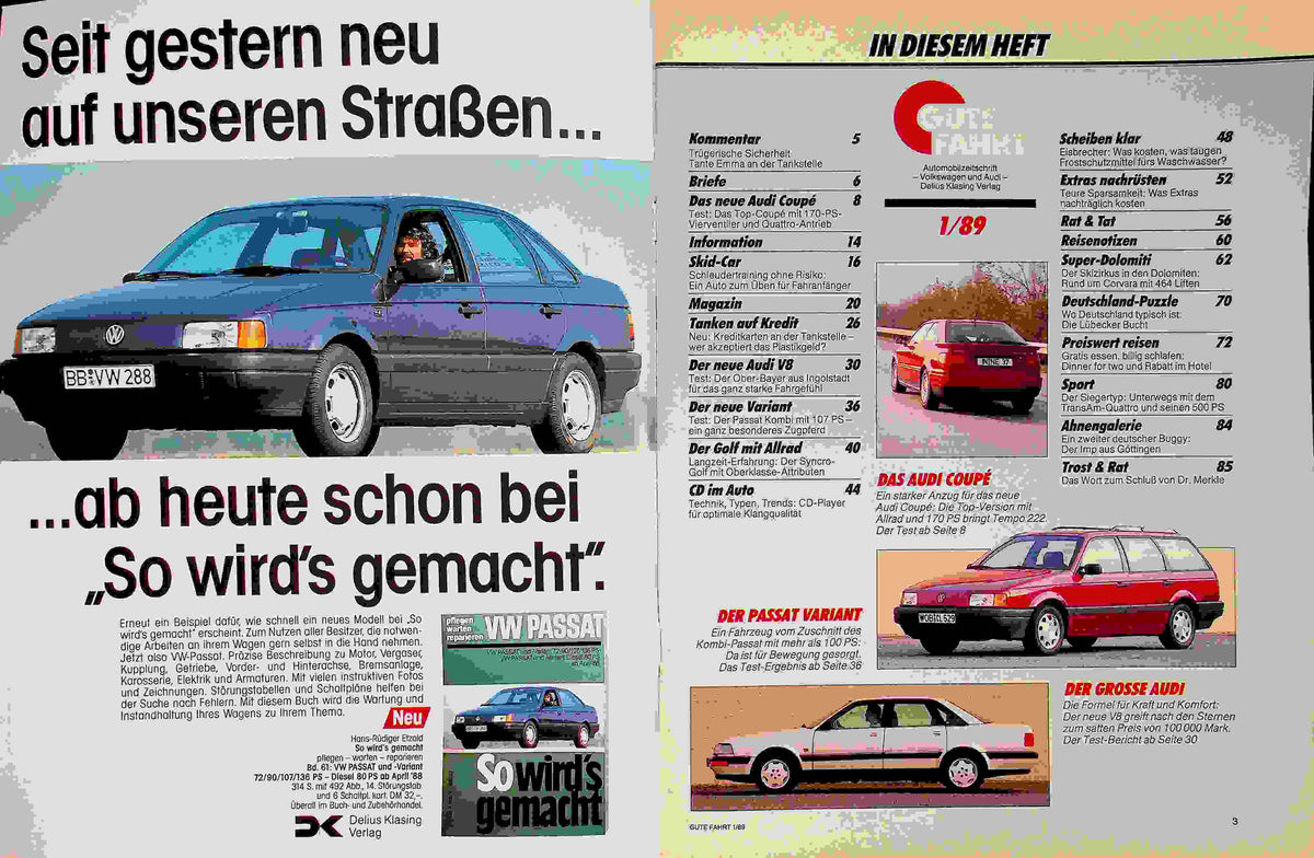 Inhaltsverzeichnis Gute Fahrt 01/1989