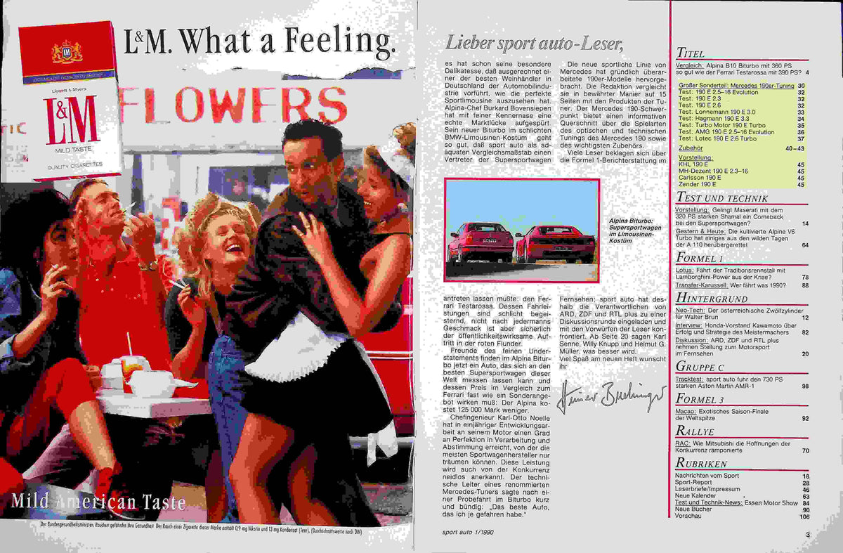 Inhaltsverzeichnis Sport Auto 01/1990