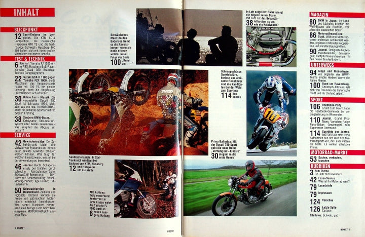 Inhaltsverzeichnis Motorrad 01/1990