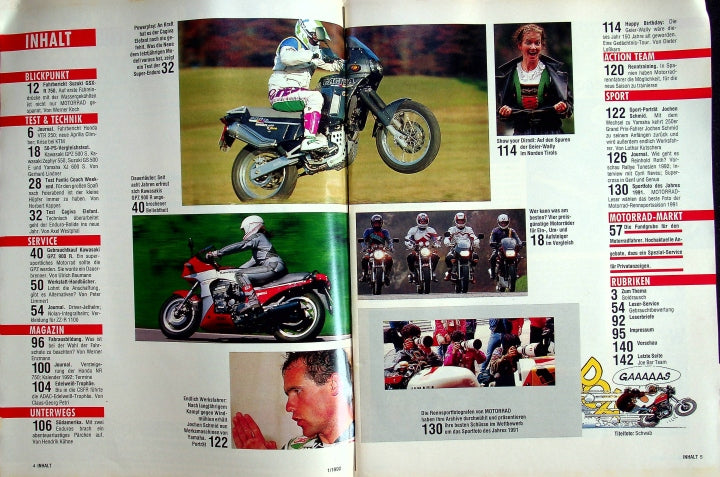 Inhaltsverzeichnis Motorrad 01/1991