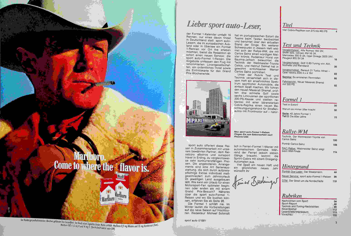 Inhaltsverzeichnis Sport Auto 01/1991