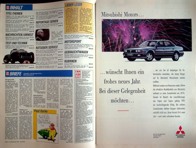 Inhaltsverzeichnis Auto Bild 01/1991