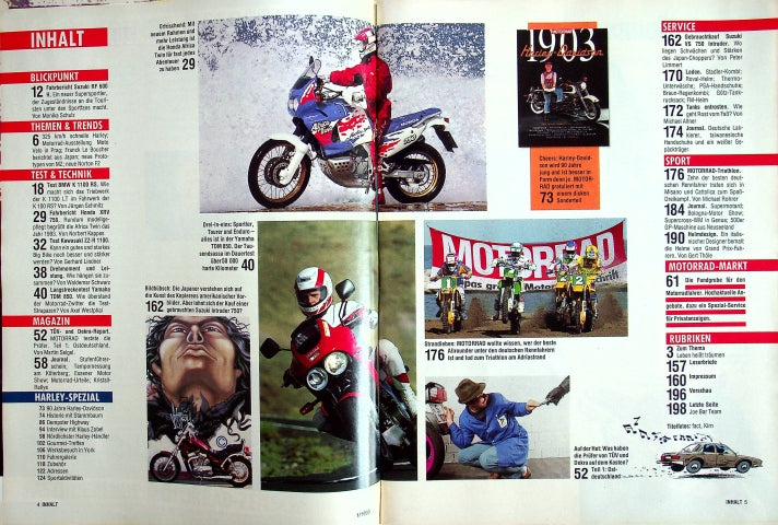 Inhaltsverzeichnis Motorrad 01/1992