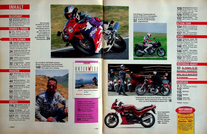 Inhaltsverzeichnis Motorrad 01/1993