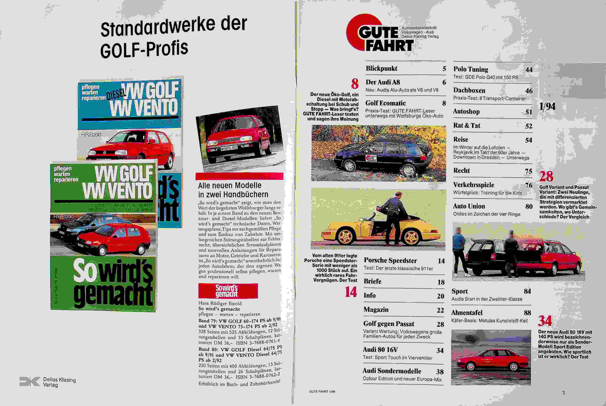 Inhaltsverzeichnis Gute Fahrt 01/1994